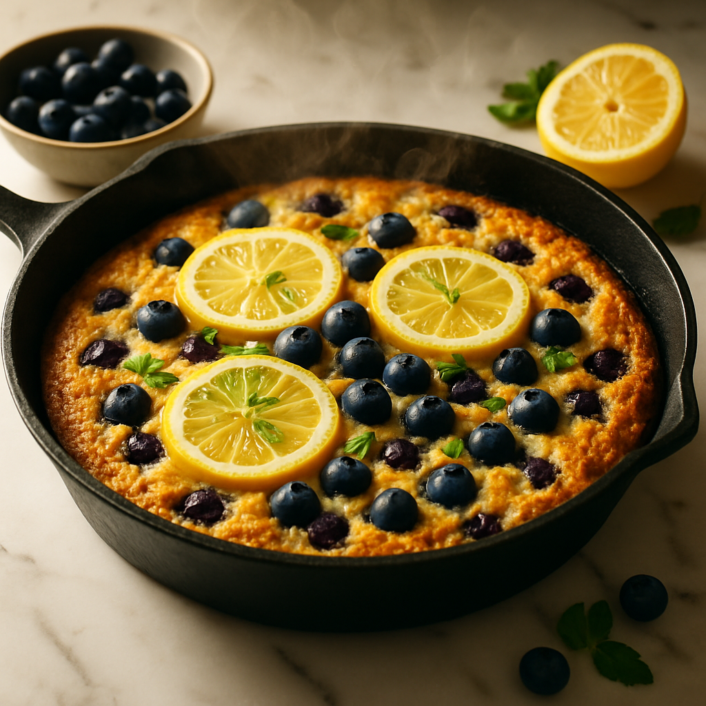 Lemon Blueberry Skillet Cake