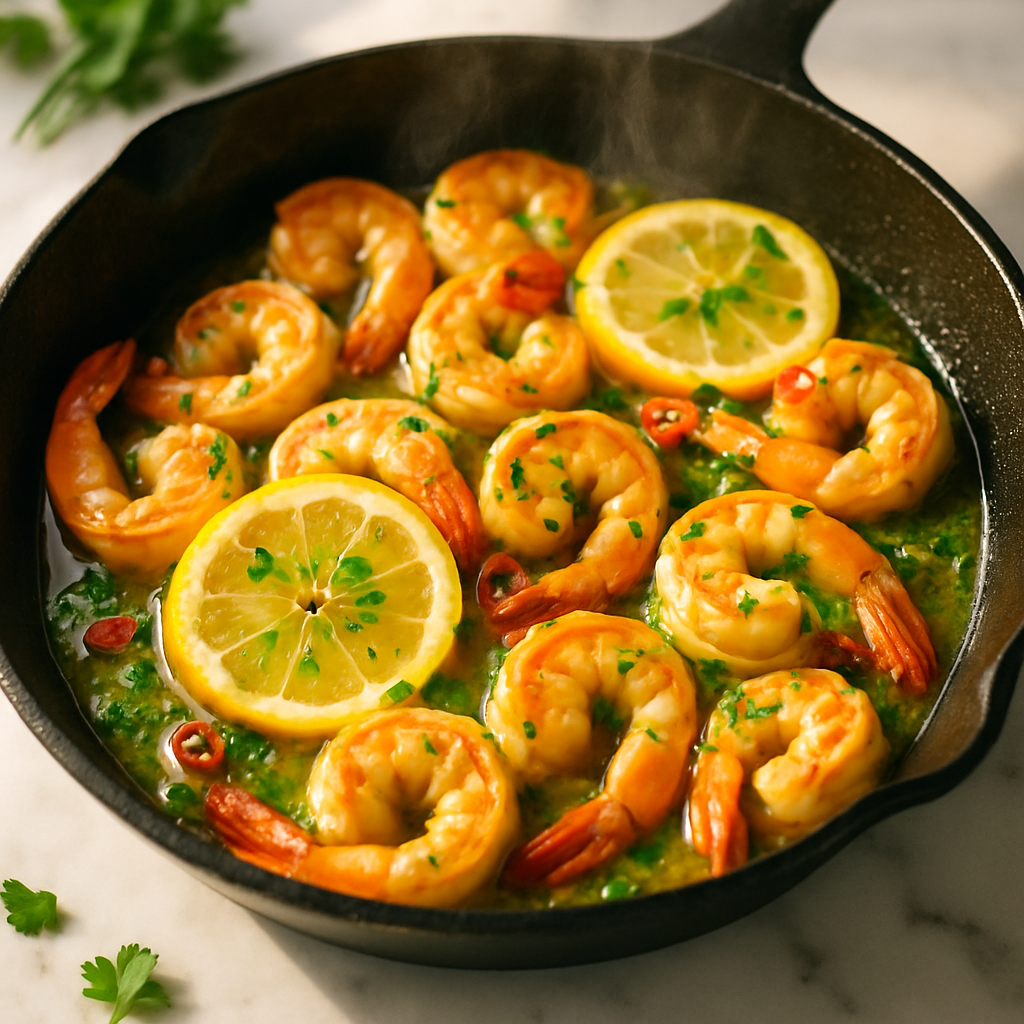Lemon Butter Shrimp Skillet