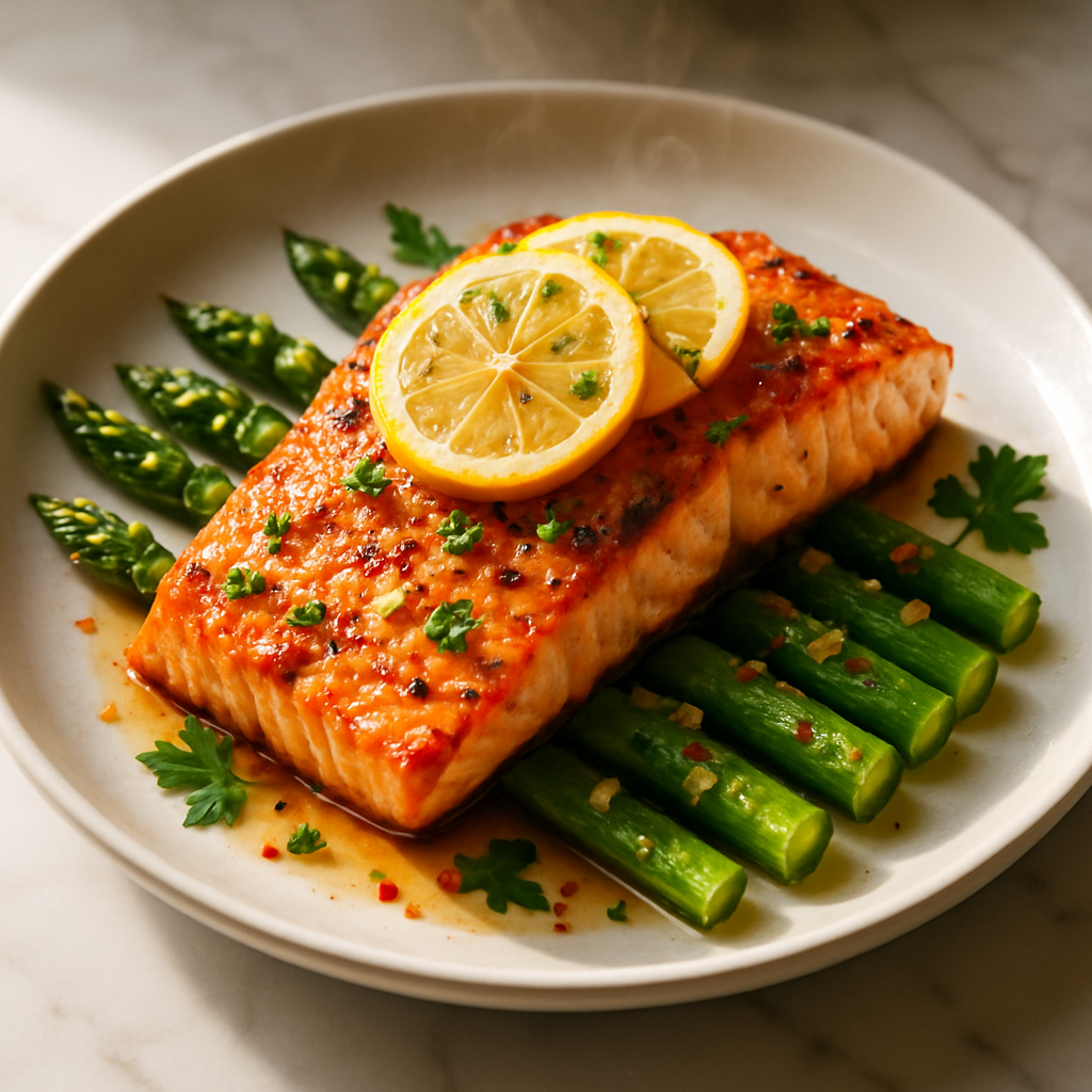 Lemon Garlic Salmon Asparagus