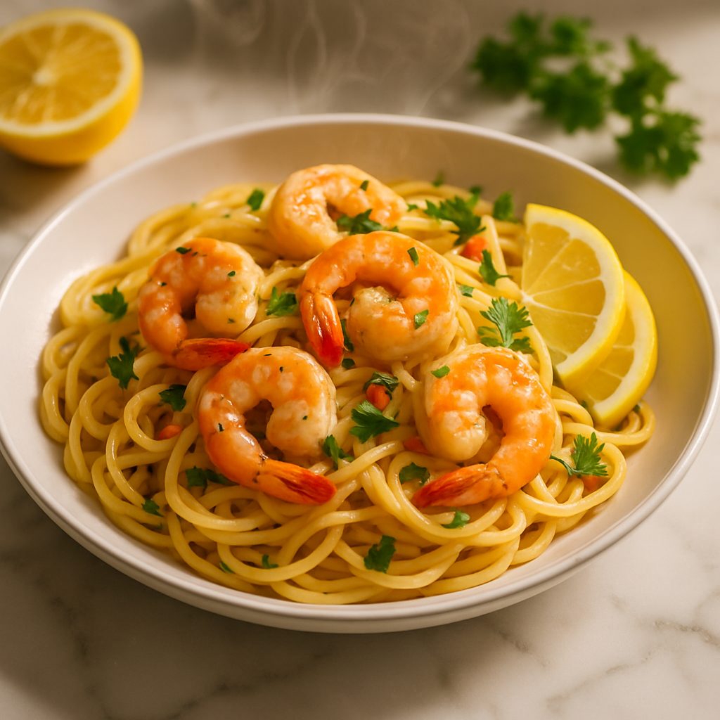 Lemon Garlic Shrimp Pasta