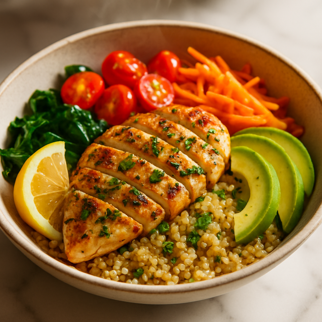 Power-Packed Lemon Herb Chicken & Quinoa Recovery Bowl
