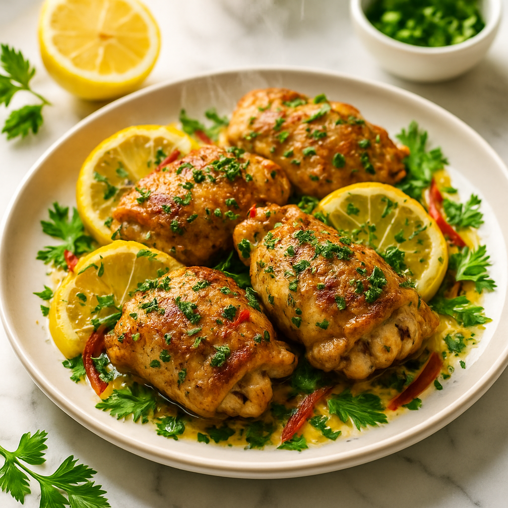 Lemon Herb Roasted Chicken Thighs