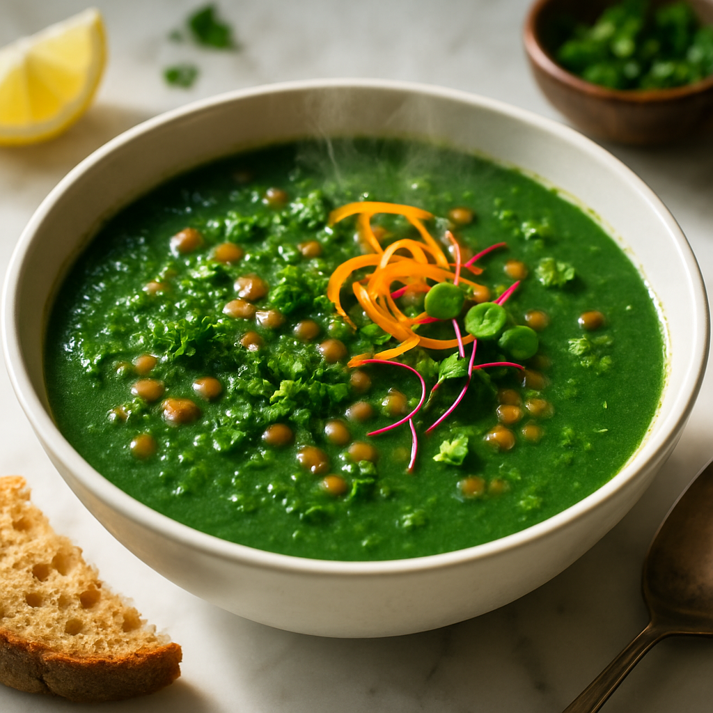 Lentil and Spirulina Green Power Soup