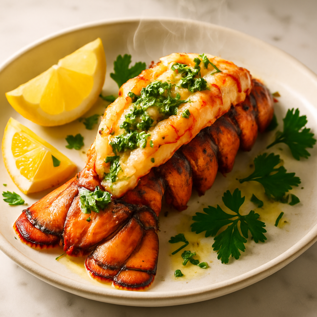 Lobster Tail with Garlic Herb Butter