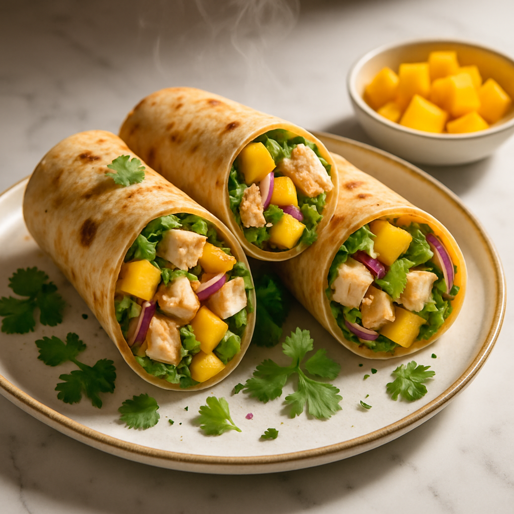 Mango Chicken Salad Wraps