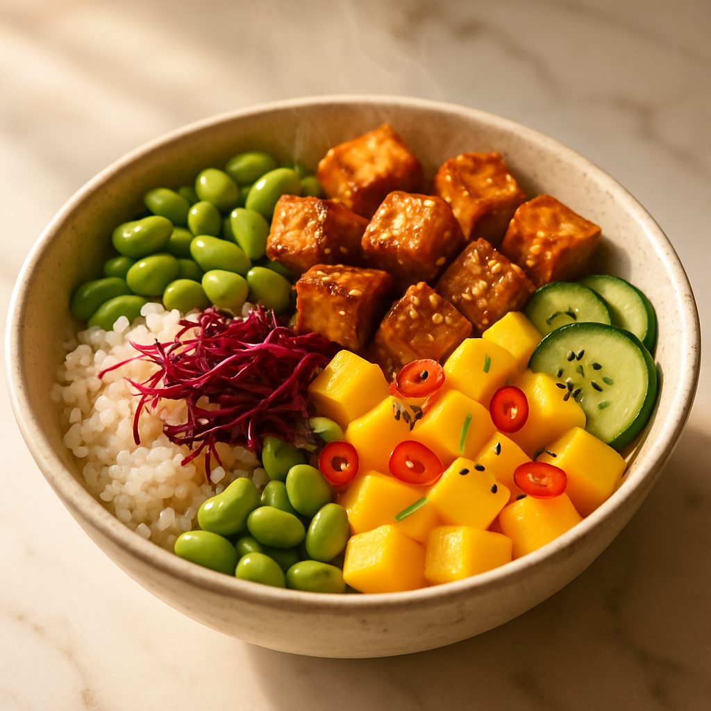 Mango Tofu Poke Bowl