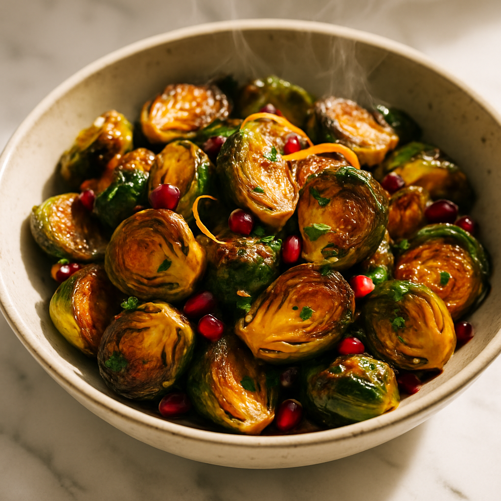 Maple Glazed Roasted Brussels Sprouts