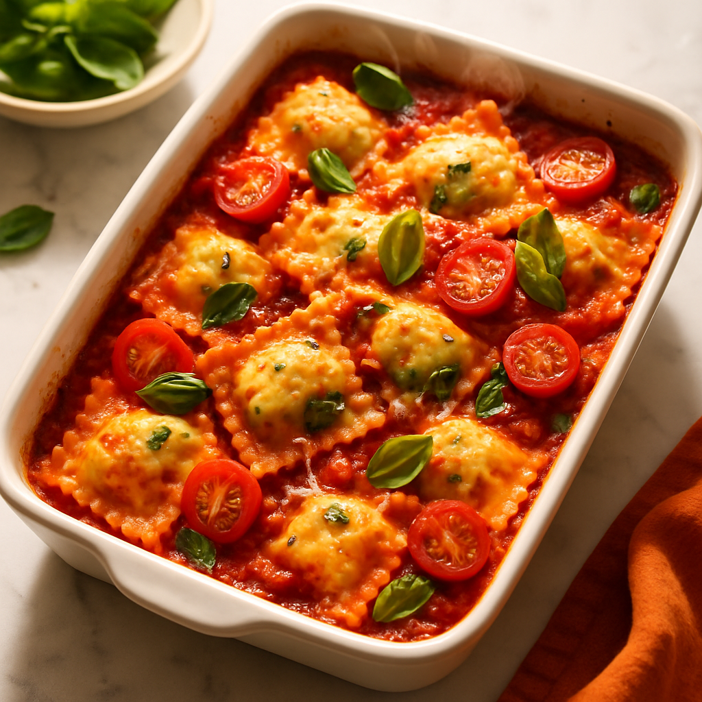 Microwave Ravioli Bake