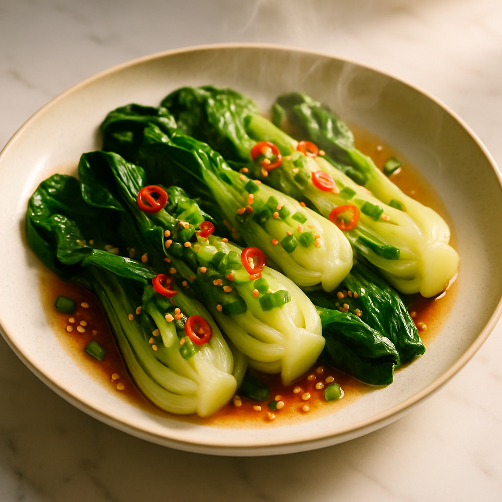 Microwave Steamed Bok Choy
