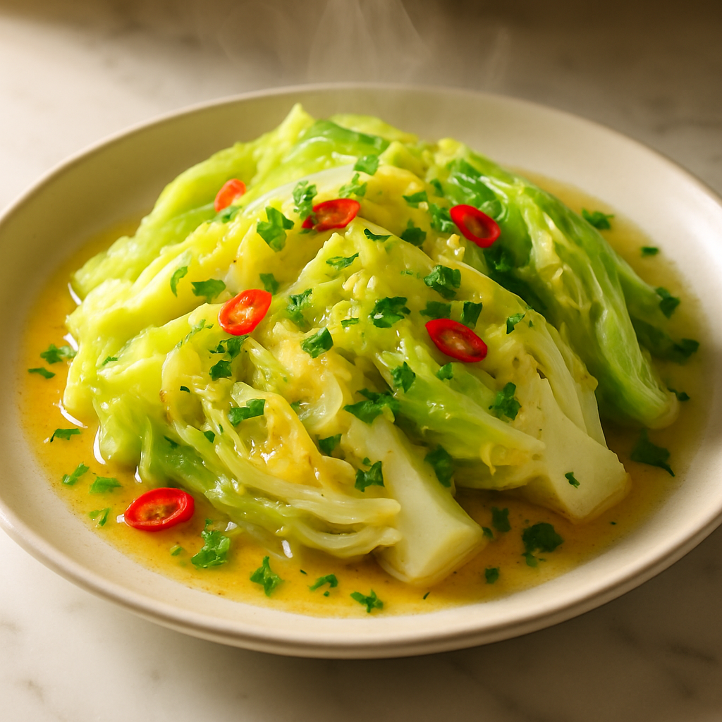 Microwave Steamed Cabbage