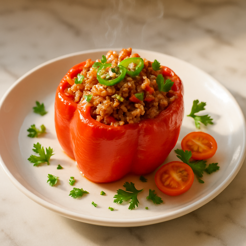 Microwave Stuffed Bell Pepper