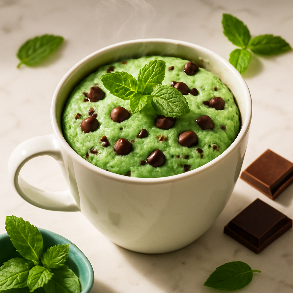 Mint Chocolate Chip Mug Cake