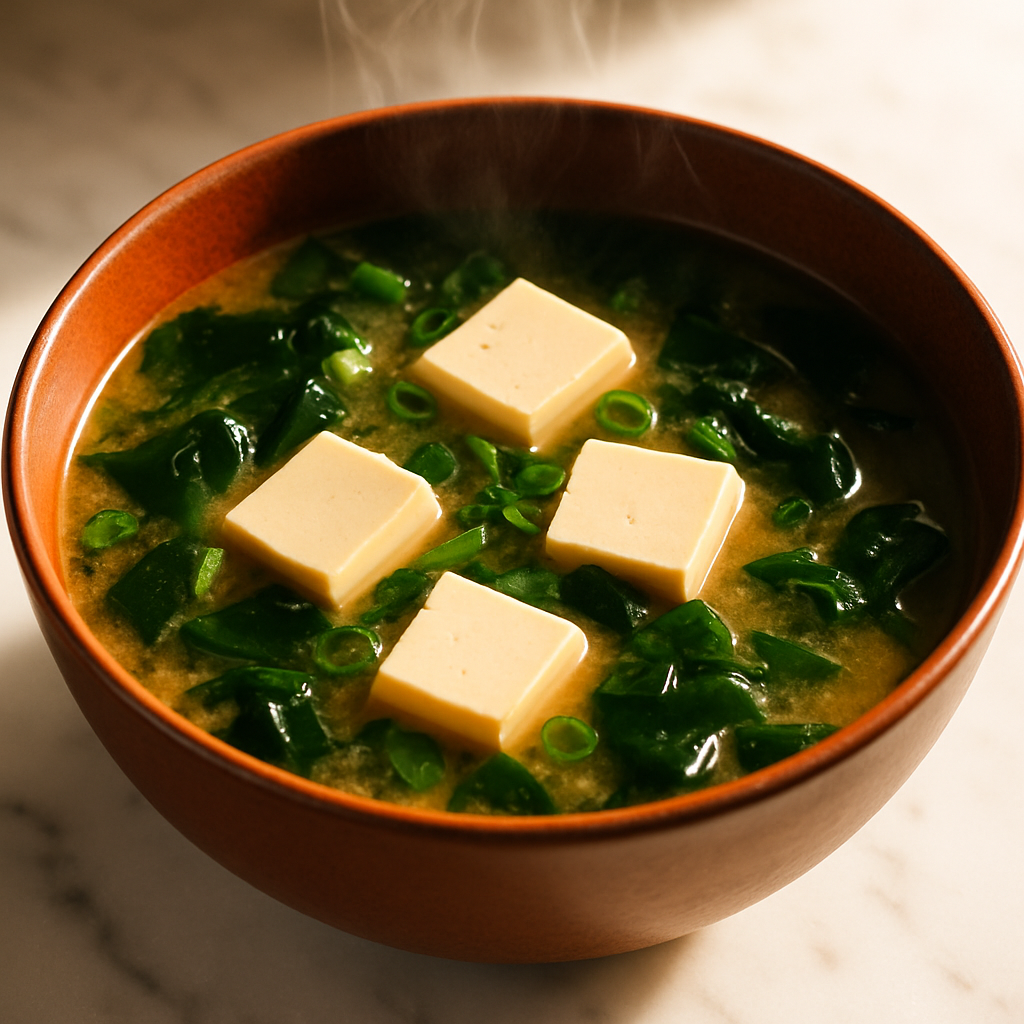 Miso Soup with Wakame and Silken Tofu
