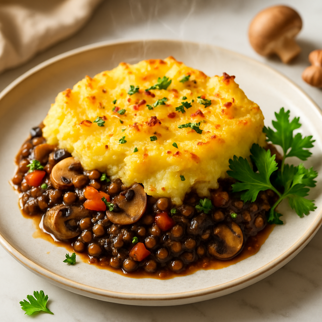 Mushroom and Lentil Shepherd Pie