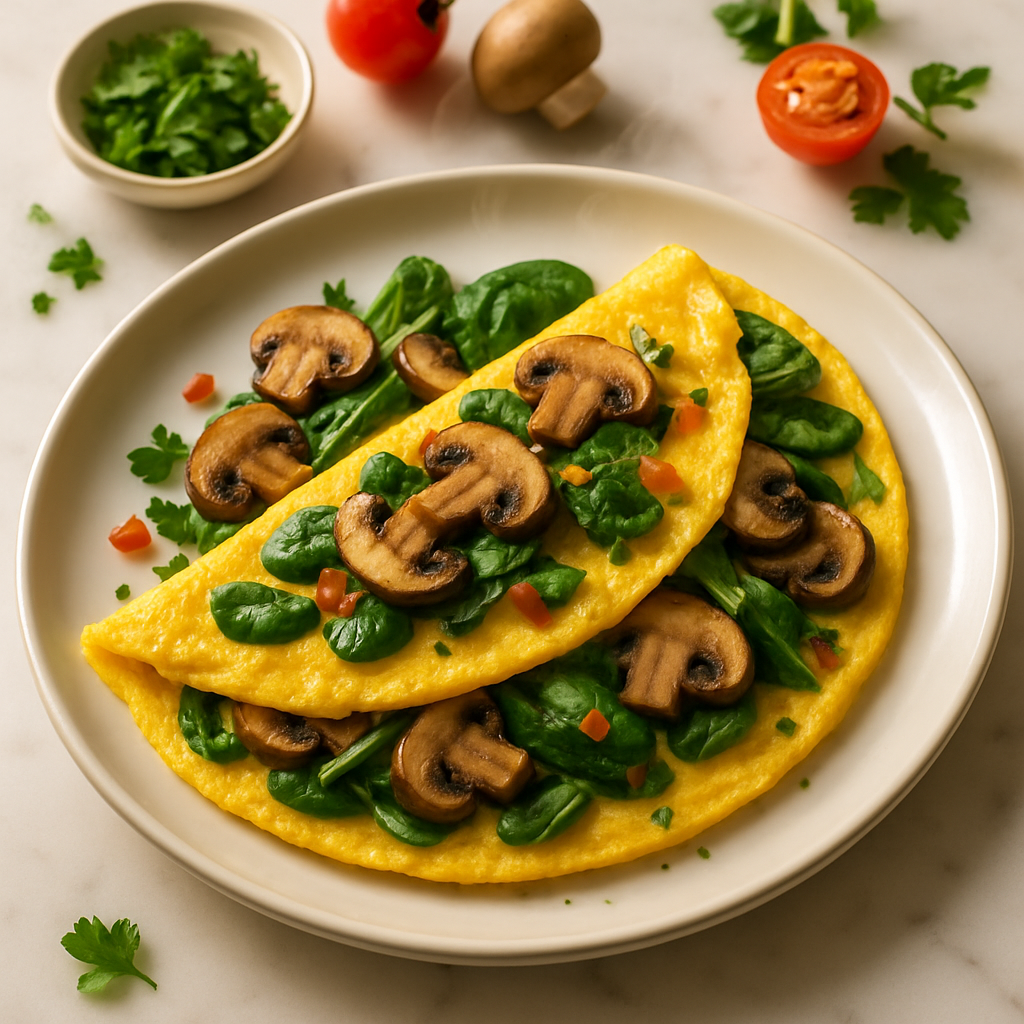 Mushroom and Spinach Omelette