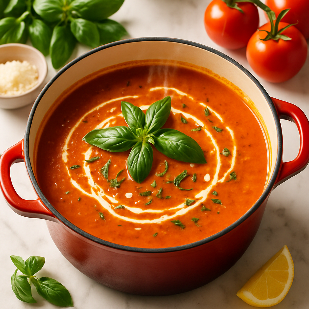 One-Pot Creamy Tomato Basil Soup