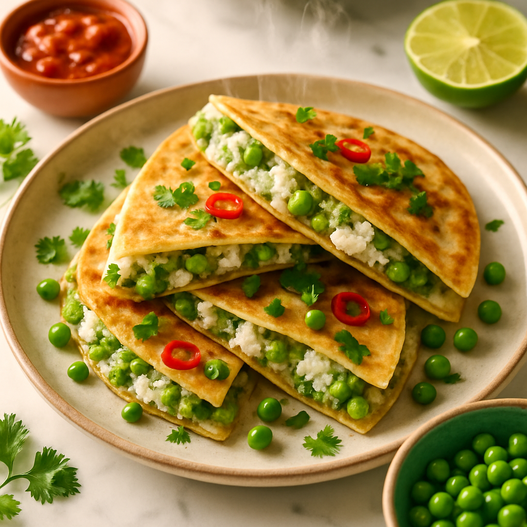 Pea and Ricotta Stuffed Quesadillas