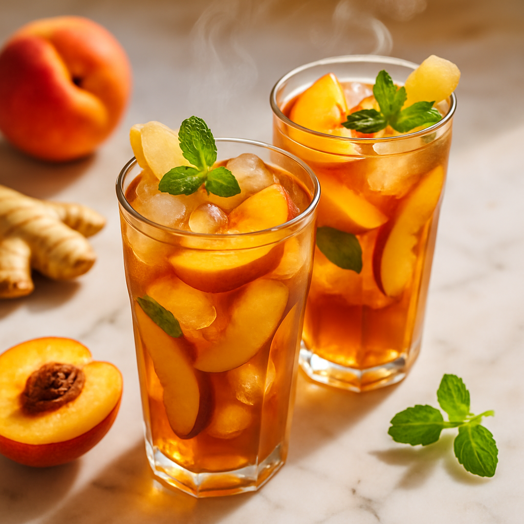 Peach Ginger Iced Tea