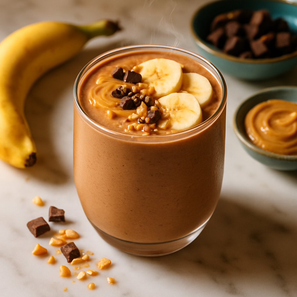 Peanut Butter Banana Chocolate Smoothie