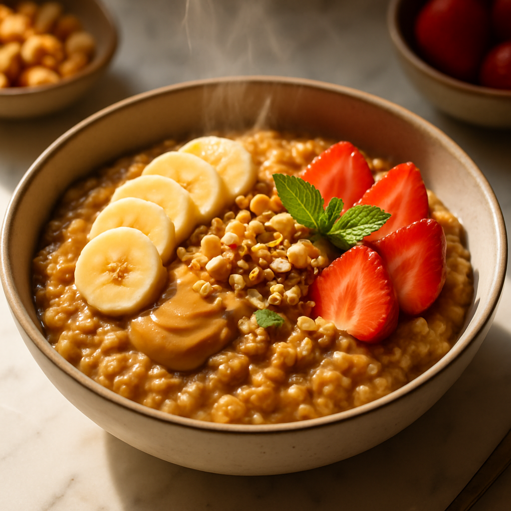 Peanut Butter Oat Banana Porridge
