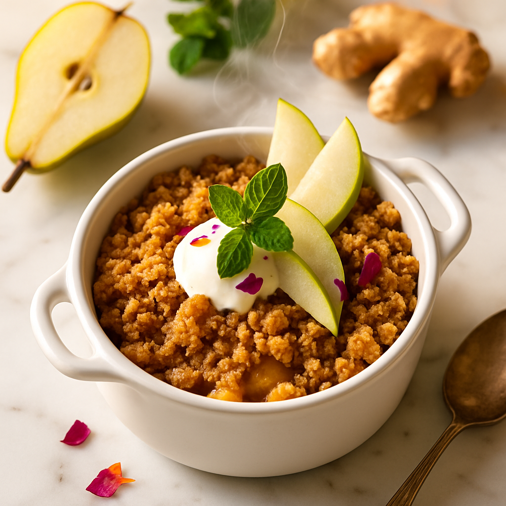 Pear and Ginger Crumble