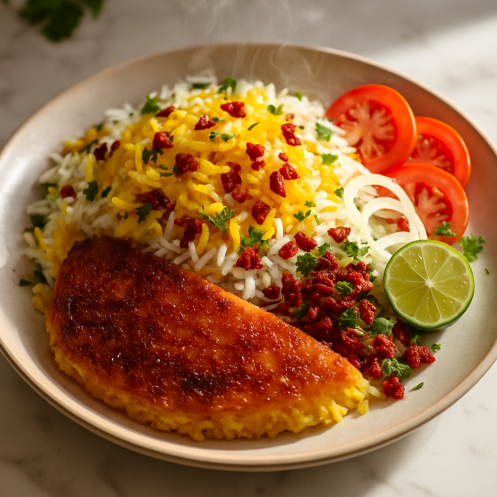 Persian Saffron Rice with Crispy Tahdig