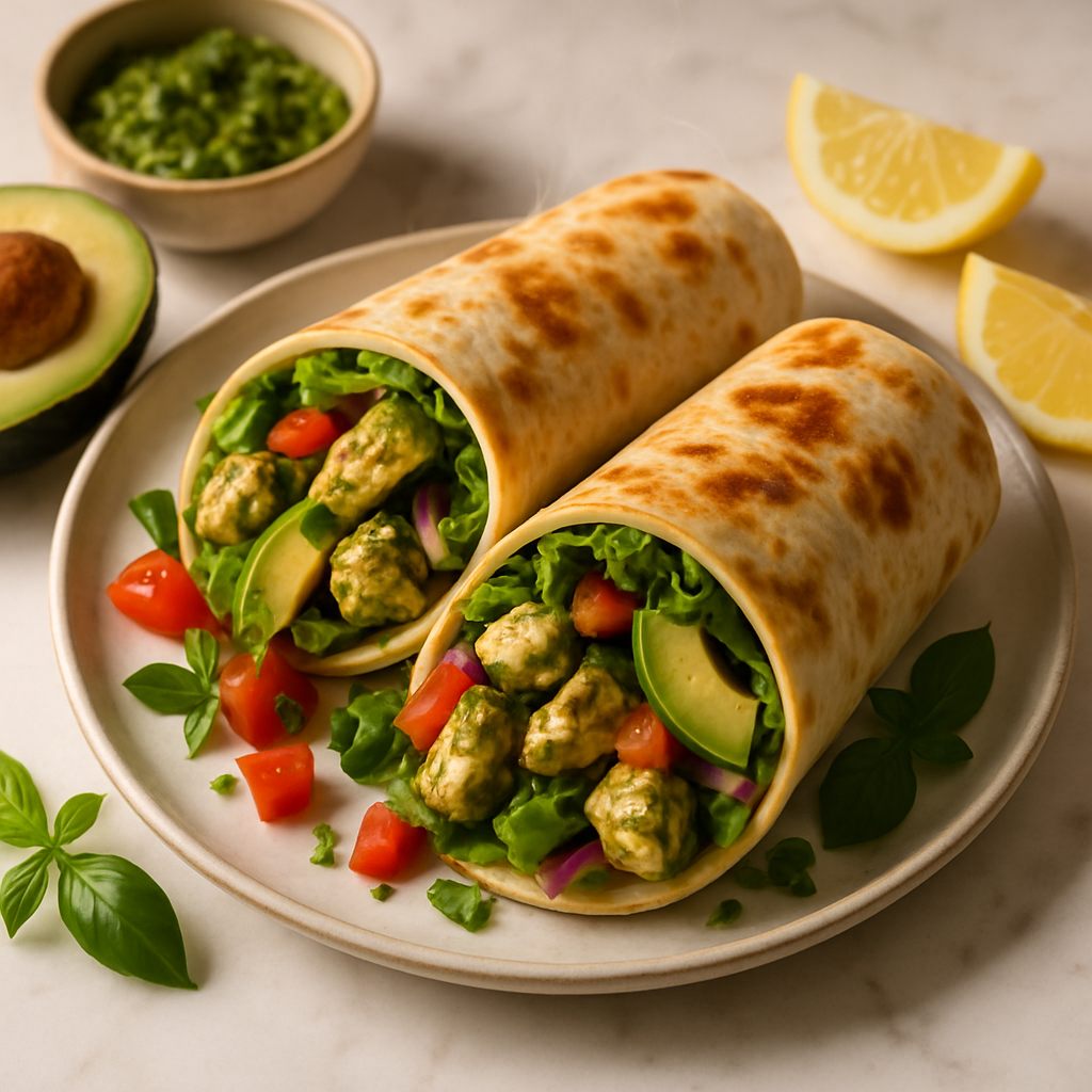 Pesto Chicken and Avocado Wraps