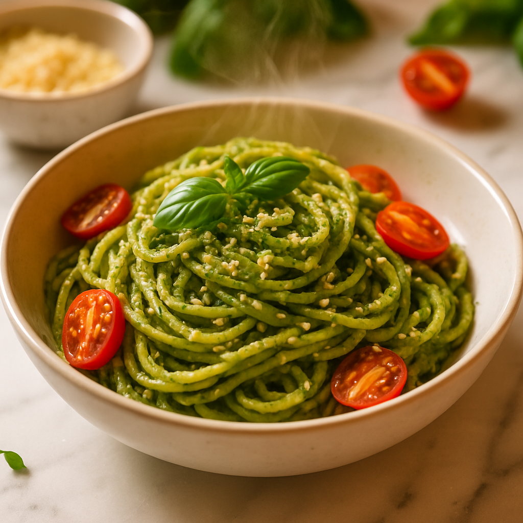 Pesto Pasta in a Bowl