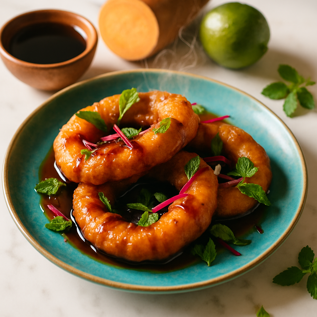 Picarones Peruvian Sweet Potato Doughnuts