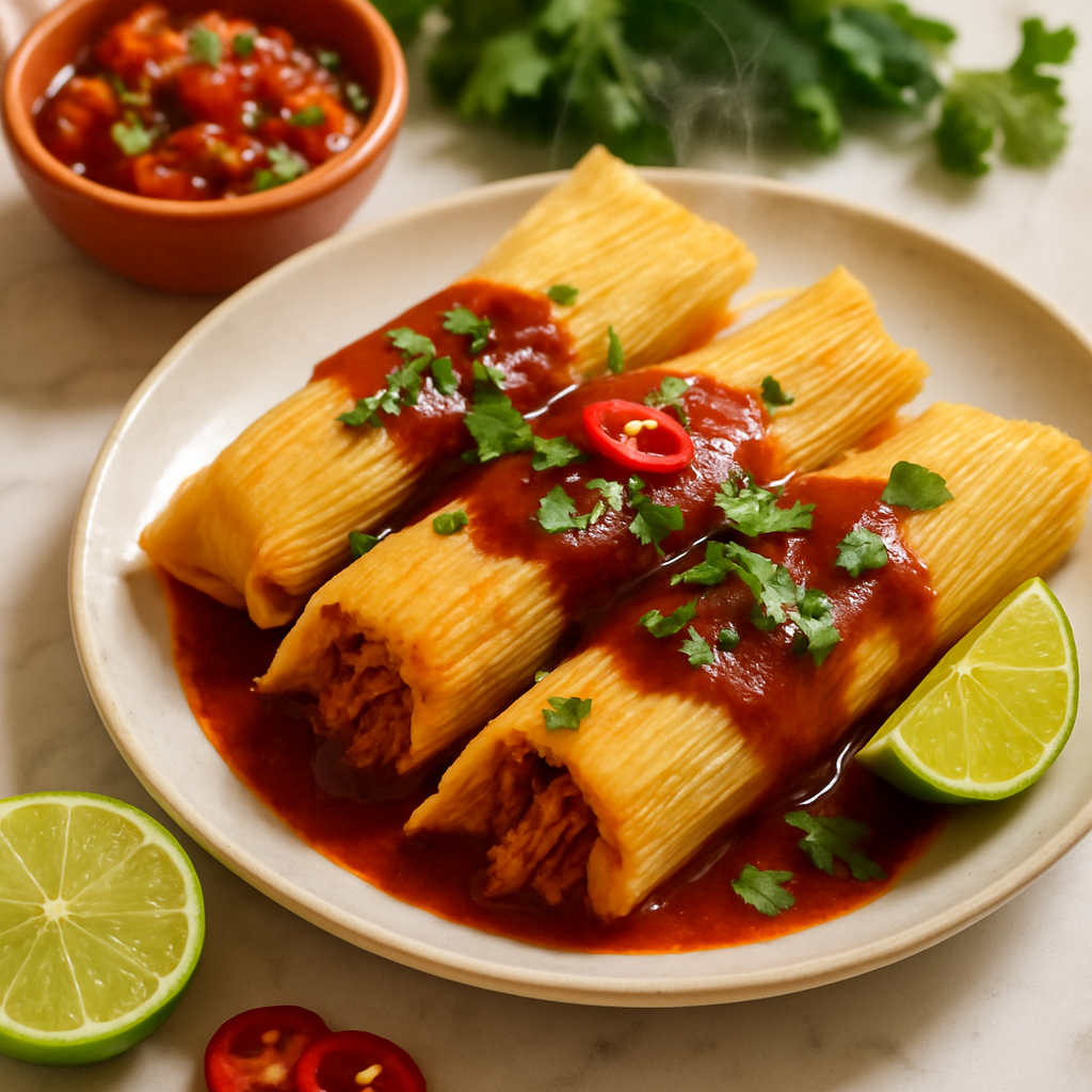Pork Tamales with Red Chile