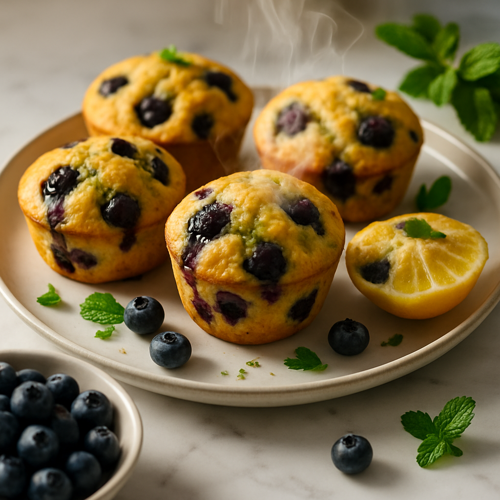 Quick Blueberry Cornmeal Muffins