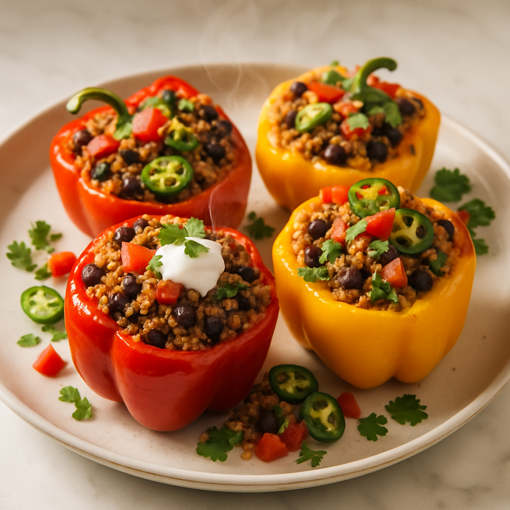 Quinoa Black Bean Stuffed Peppers