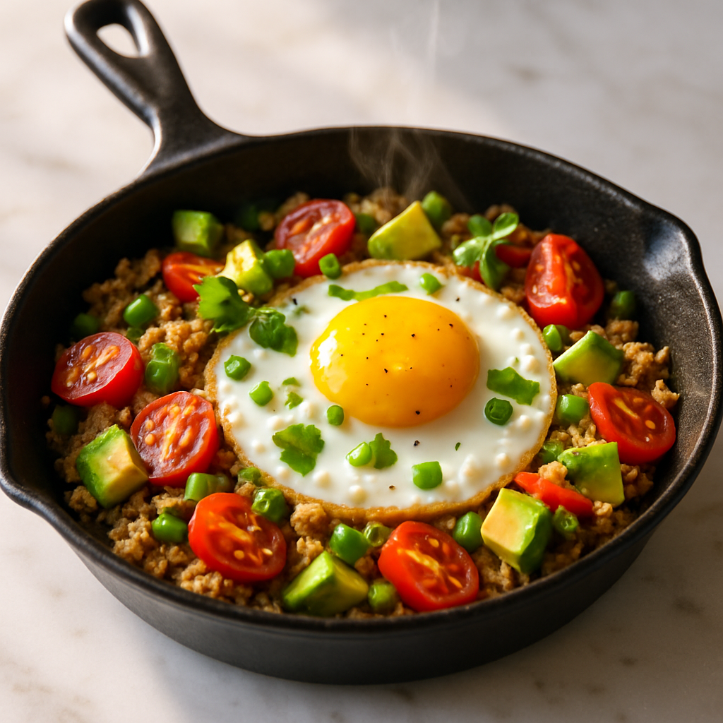 Quinoa Egg Fried Breakfast Skillet