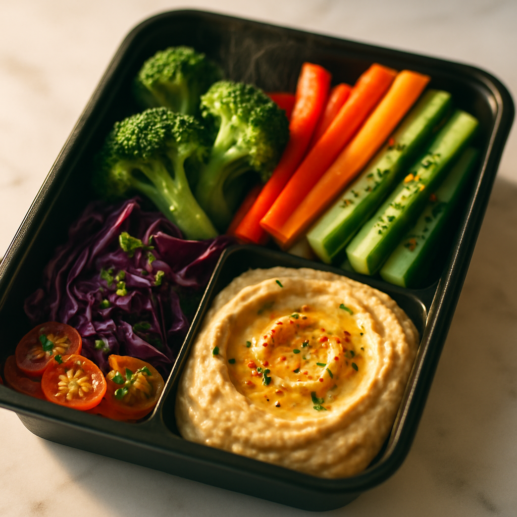 Rainbow Veggie and Hummus Bento Box