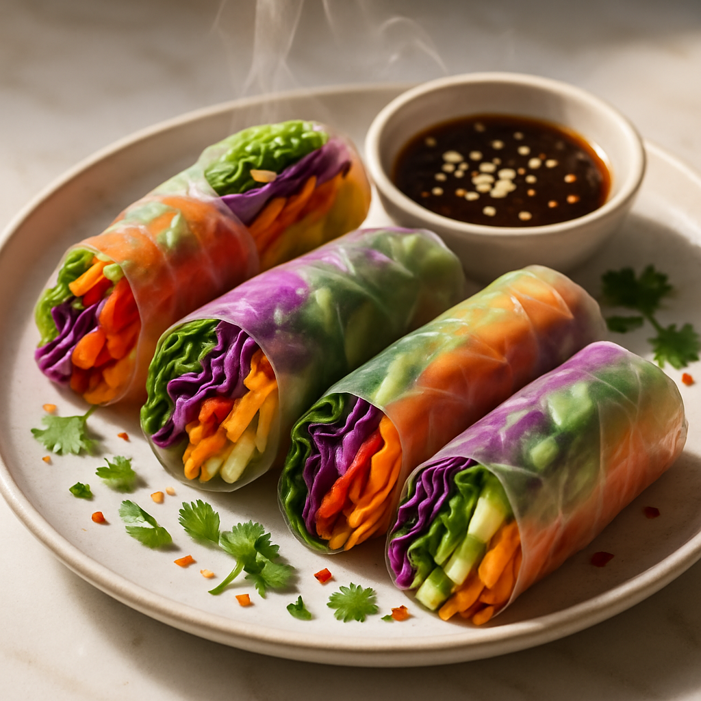 Rainbow Veggie Rice Paper Rolls