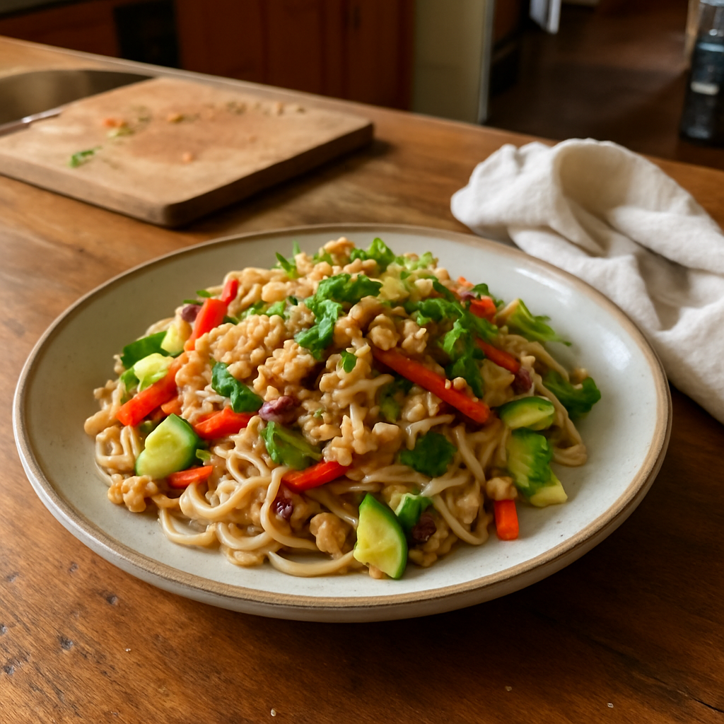 Rice Noodle Salad with Peanut Dressing