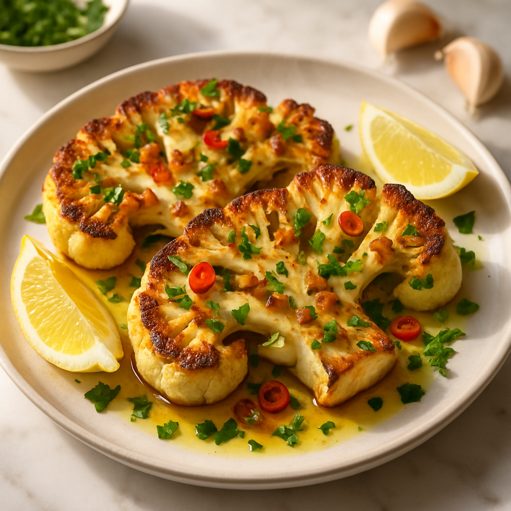 Roasted Garlic Cauliflower Steaks