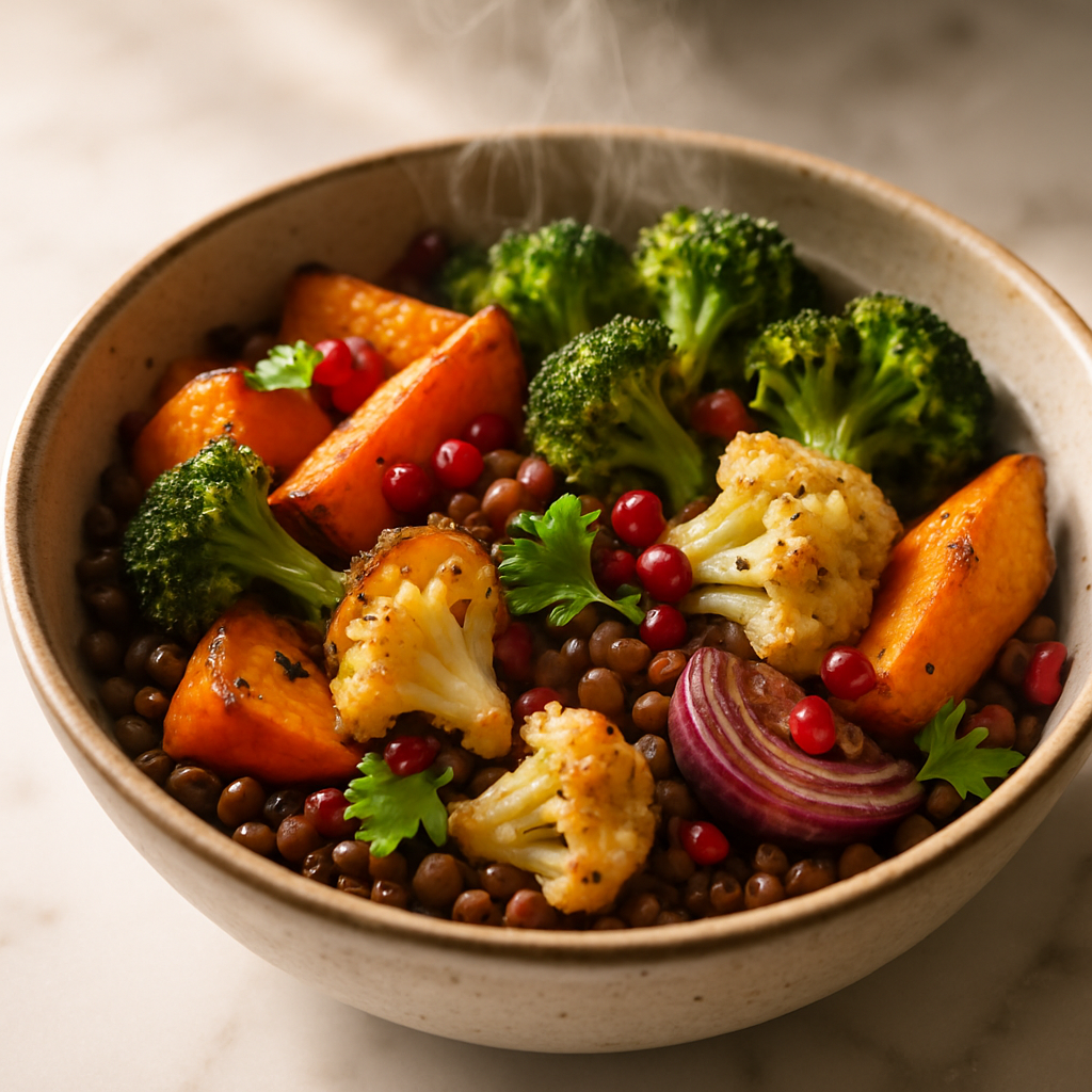 Roasted Vegetable and Lentil Bowl