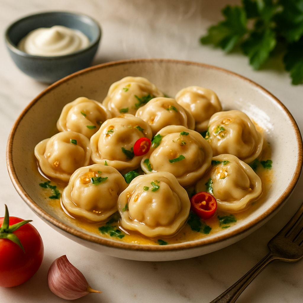 Russian Pelmeni with Beef and Pork