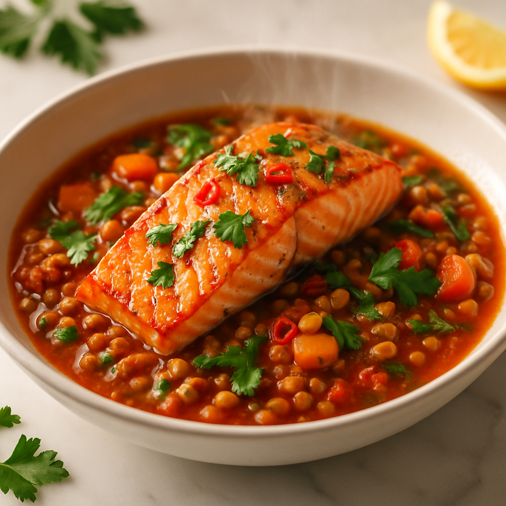 Salmon and Lentil Stew