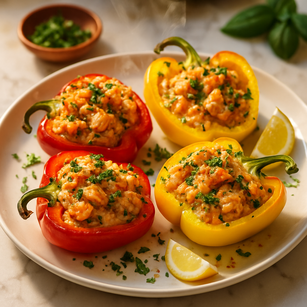 Salmon Stuffed Bell Peppers
