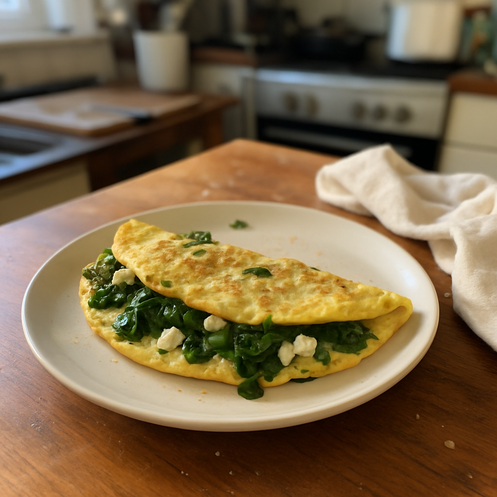 Savory Spinach and Feta Omelette