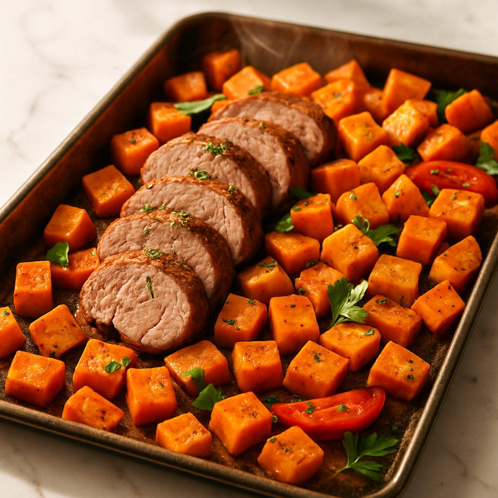 Sheet Pan Pork Tenderloin with Sweet Potatoes