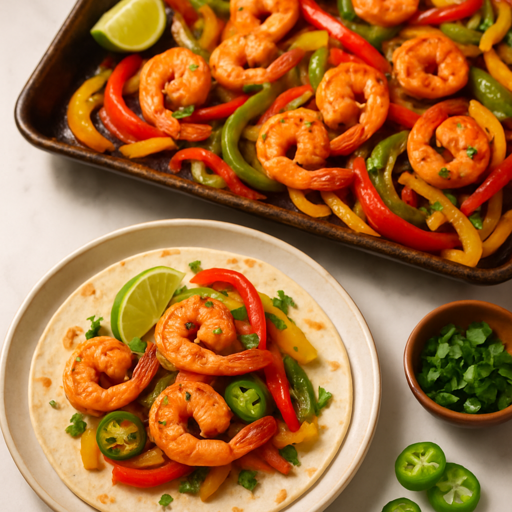 Sheet Pan Shrimp Fajitas