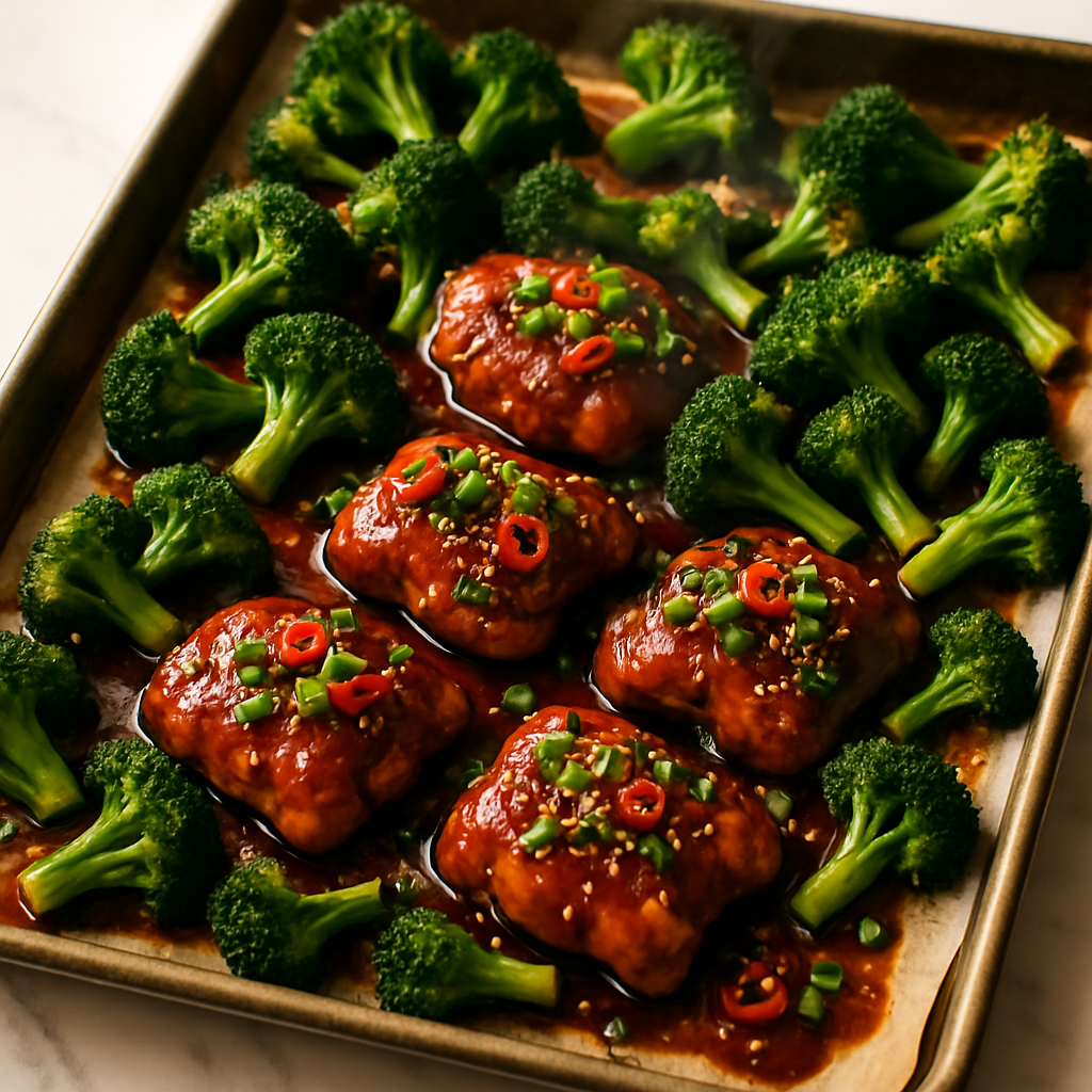 Sheet Pan Teriyaki Chicken and Broccoli