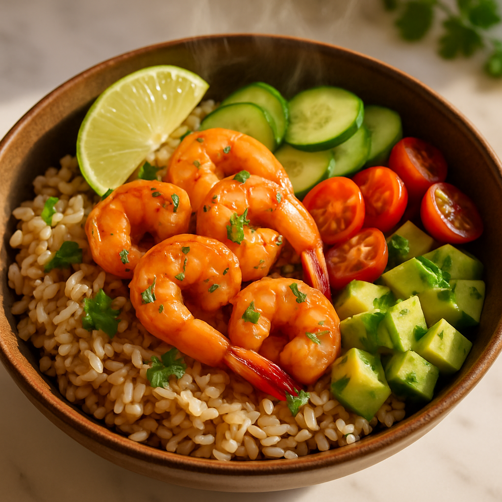 Shrimp and Brown Rice Grain Bowl