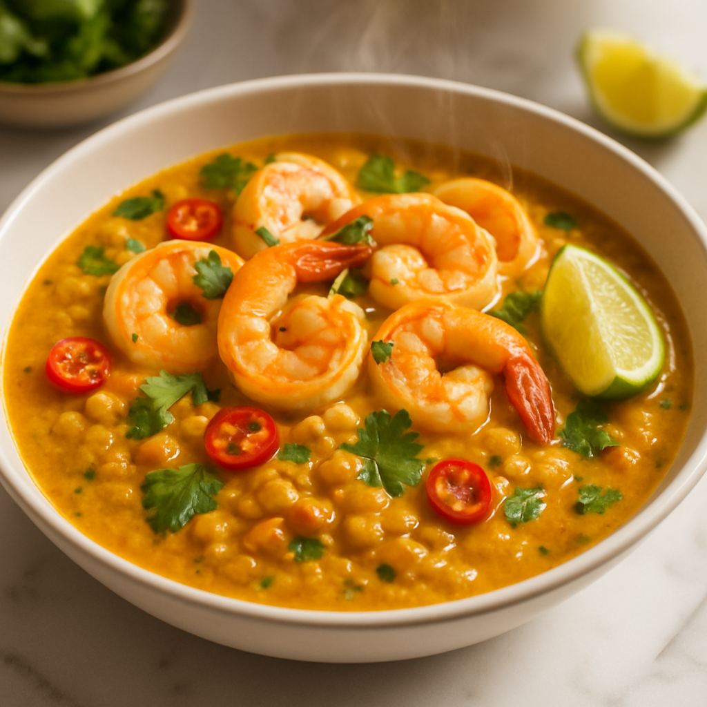 Shrimp and Lentil Coconut Curry