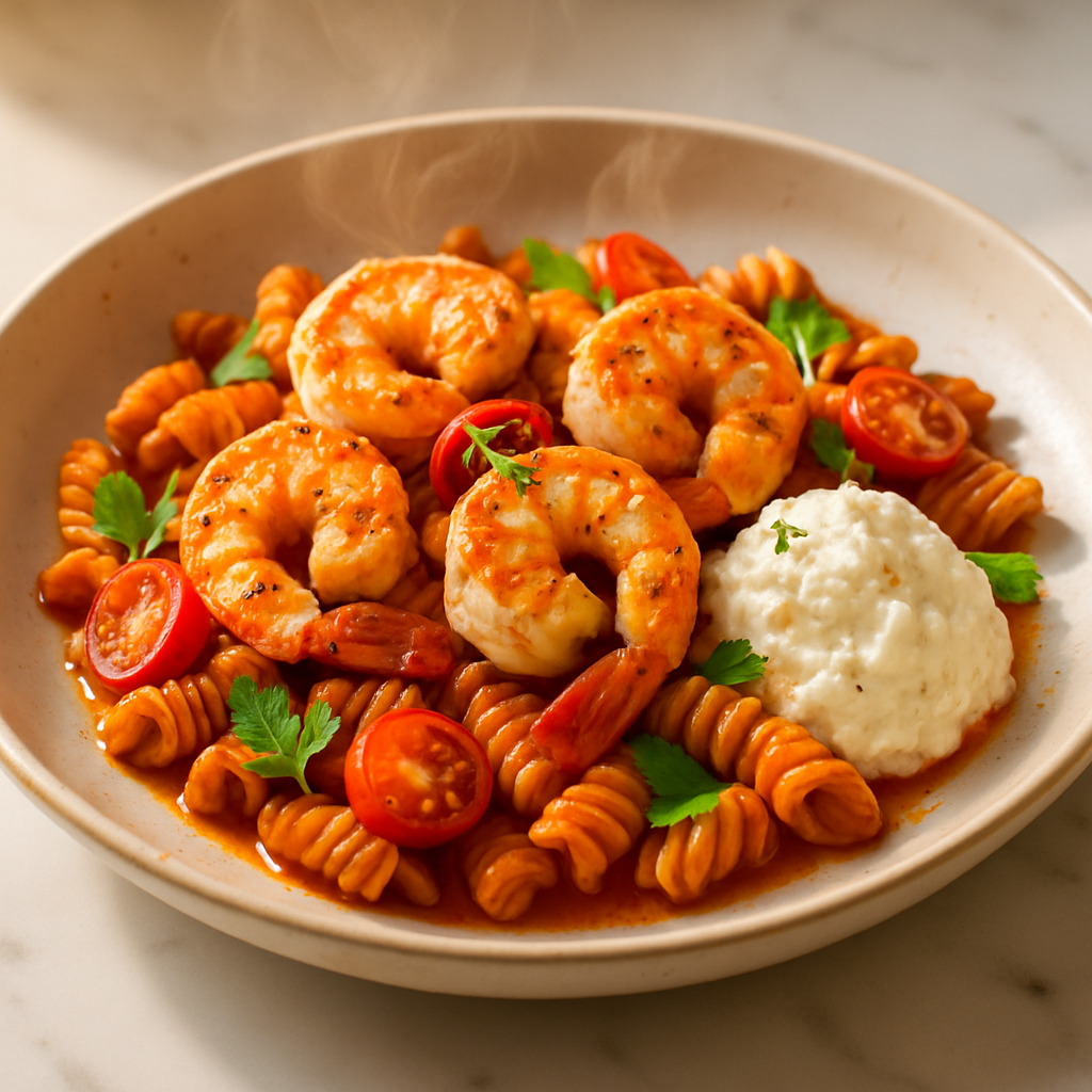 Shrimp Protein Pasta with Ricotta