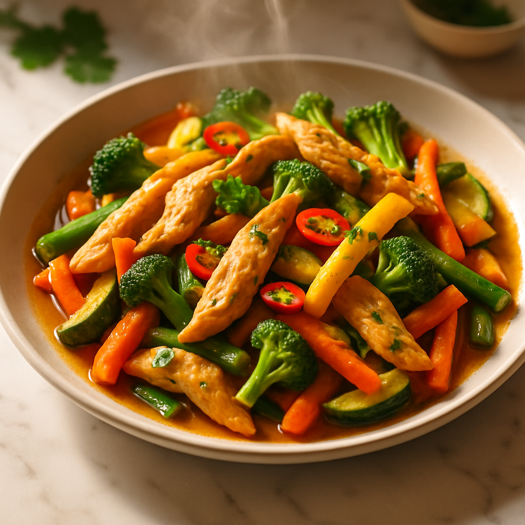 Slow Cooker Chicken and Vegetable Strips