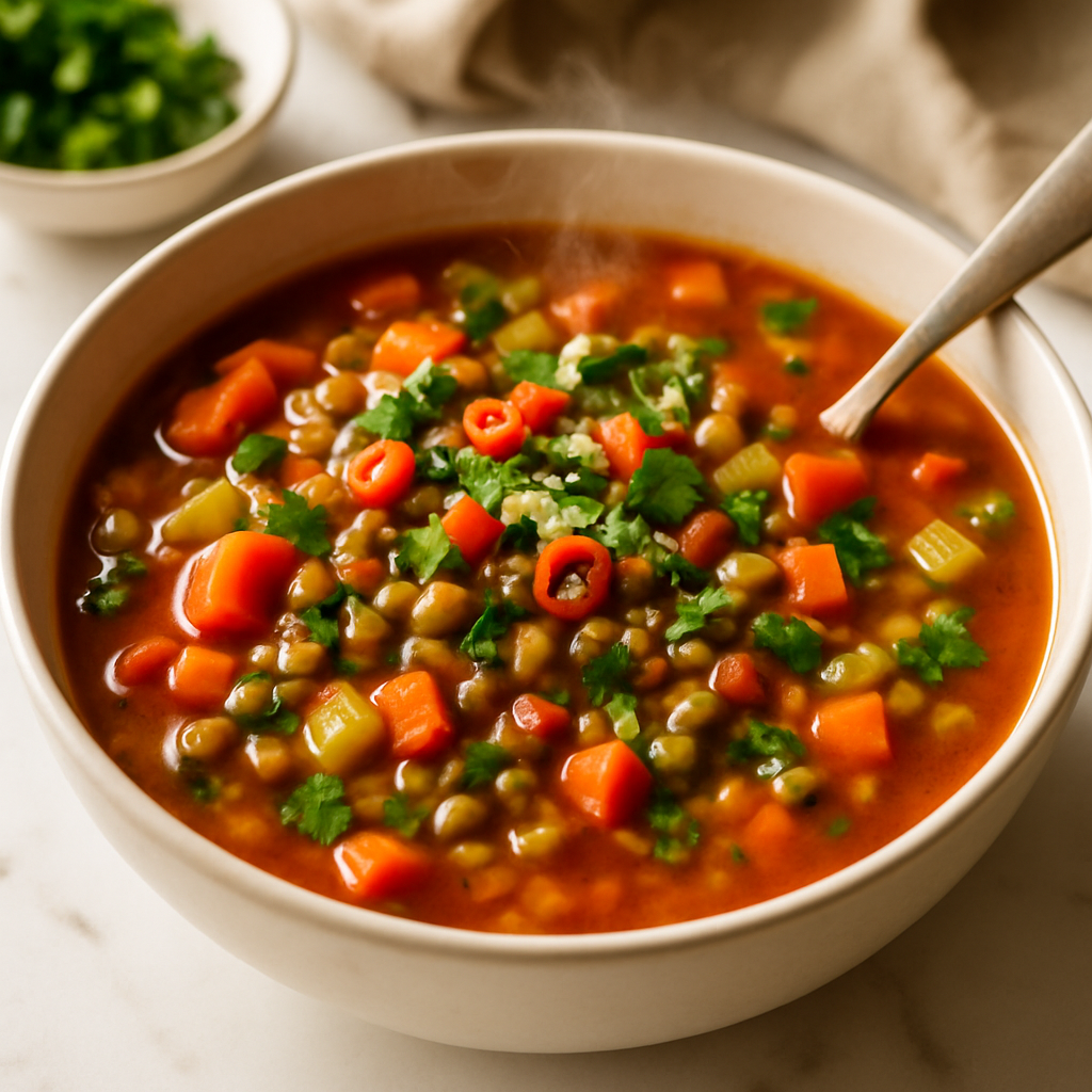 Slow Cooker Lentil and Vegetable Soup